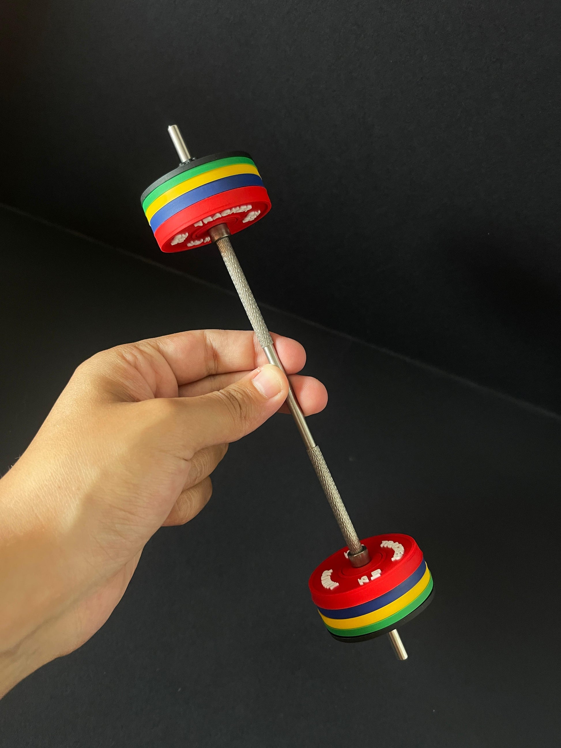 Mini Barbell Stand Bundle – Stainless Steel Barbell , Acrylic Stand & 1 Pair Of Plates
